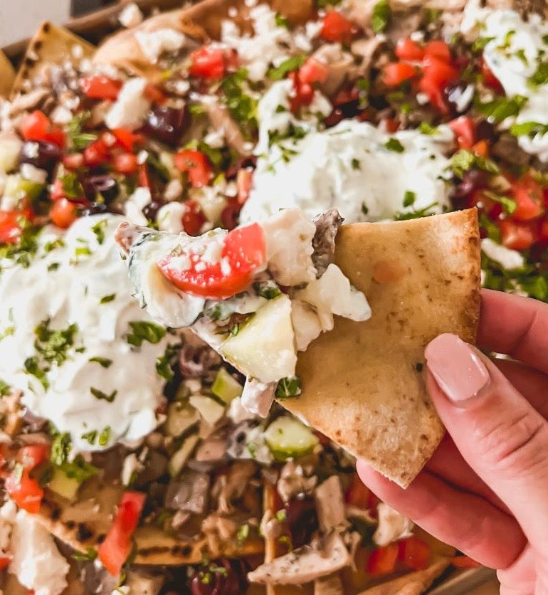 Loaded Greek Nachos 🧀🥗 | A Mediterranean Twist on a Classic
